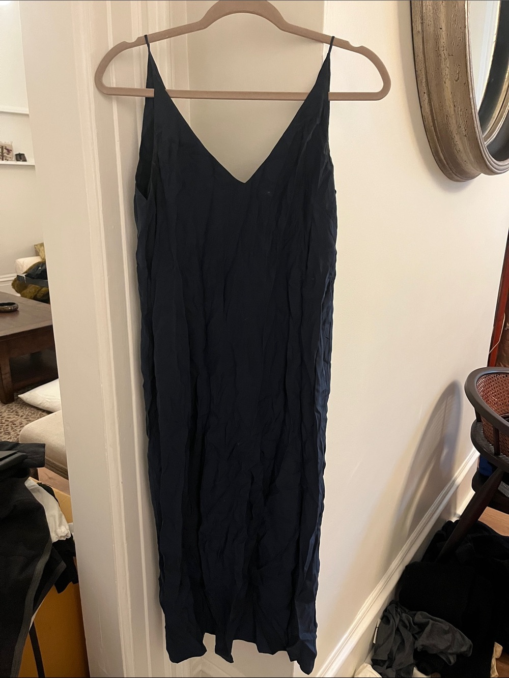 Acler Navy Satin Slip Dress